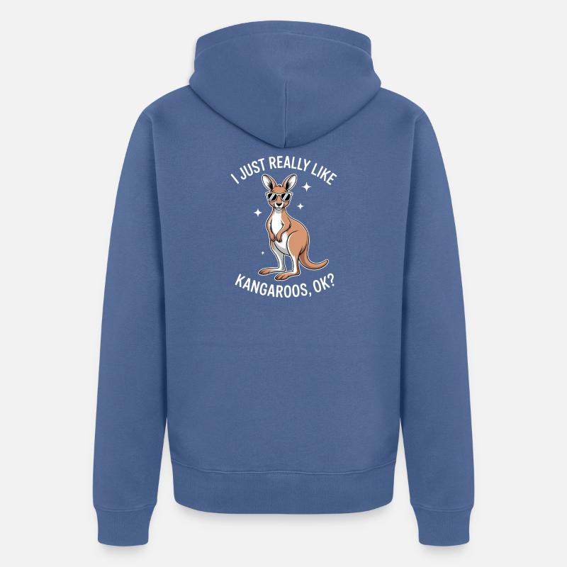 Kangaroo Spruch Kangaroo Lustige Kangaroo Geschenk - Unisex Premium Bio Zip Hoodie - Taubenblau