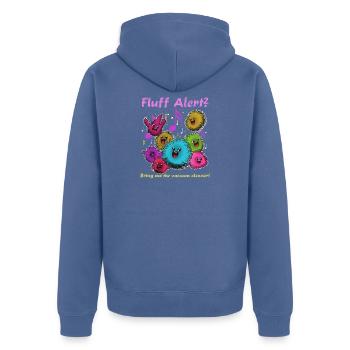 Fluffige Flusen Tanzparty - Unisex Premium Bio Zip Hoodie - Taubenblau - Hinten - Nico (187cm)