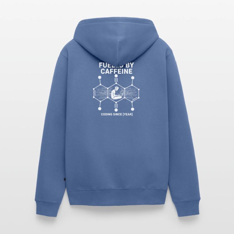 Fueled by Caffeine Coding Shirt | Programmierer Unisex Premium Bio Zip Hoodie