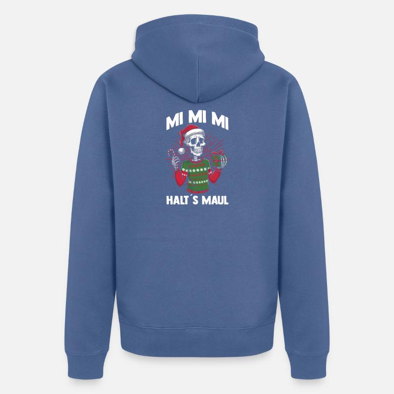 Noël Noël squelette de Noël - Veste à capuche bio Premium Unisexe - bleu pigeon