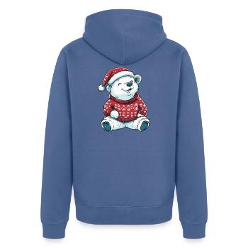 Noël de l’ours polaire - Veste à capuche bio Premium Unisexe - bleu pigeon - Dos - Nico (187cm)