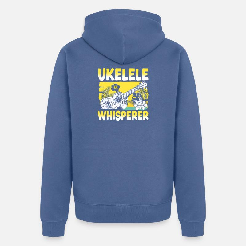 Ukulélé hawaïen ukélé ukulélé - Veste à capuche bio Premium Unisexe - bleu pigeon