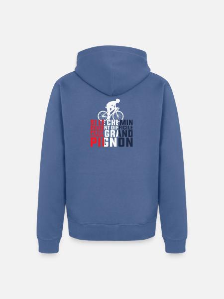 Wenn der Weg schwierig wird – Radfahrer-Geschenk - Unisex Premium Bio Zip Hoodie - Taubenblau