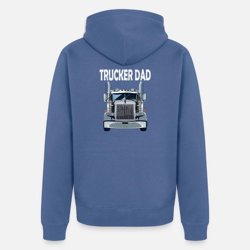 Routier Papa Frontale Kraft - Veste à capuche bio Premium Unisexe - bleu pigeon