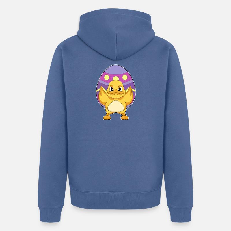 Œuf de Pâques de canard - Veste à capuche bio Premium Unisexe - bleu pigeon