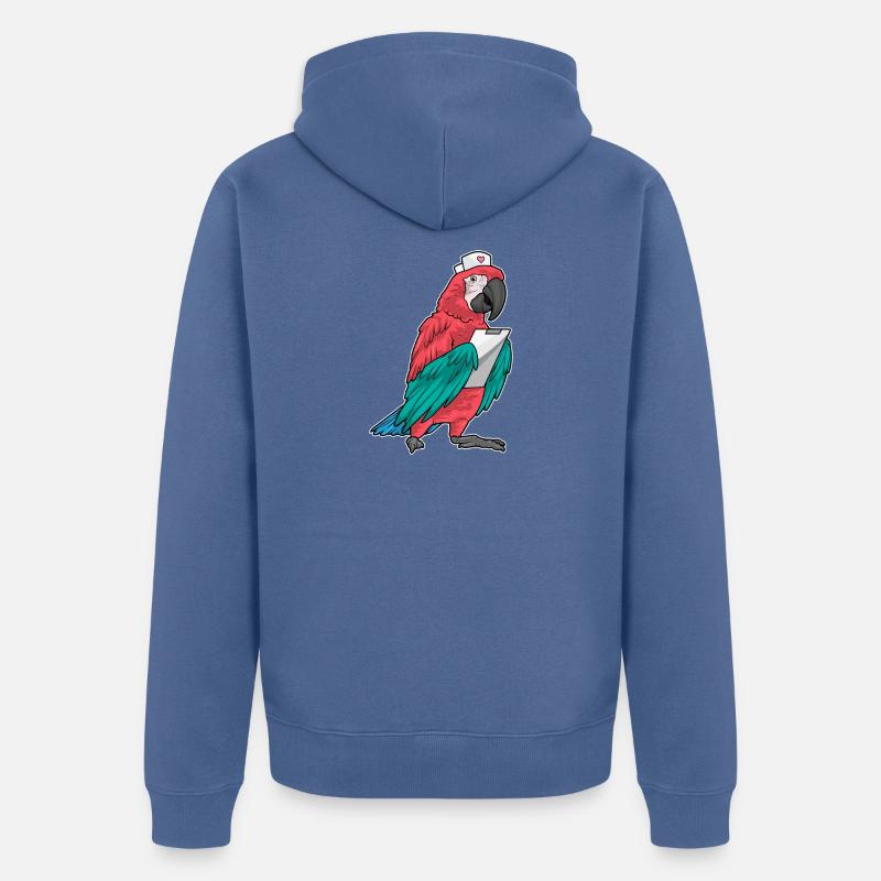 Clipboard d’infirmière perroquet - Veste à capuche bio Premium Unisexe - bleu pigeon