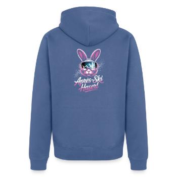Après-ski bunny hut fun Skier ski bunny - Veste à capuche bio Premium Unisexe - bleu pigeon - Dos - Nico (187cm)