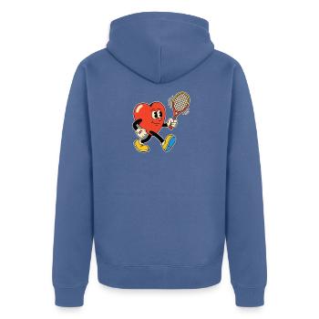 Heart Tennis Hero Clipart - Veste à capuche bio Premium Unisexe - bleu pigeon - Dos - Nico (187cm)