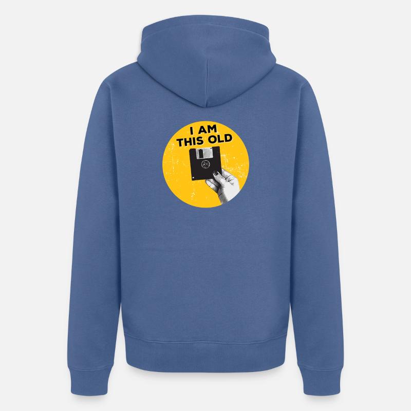 I am this old Disketten-Disk 80er-Jahre Retro  - Unisex Premium Bio Zip Hoodie - Taubenblau