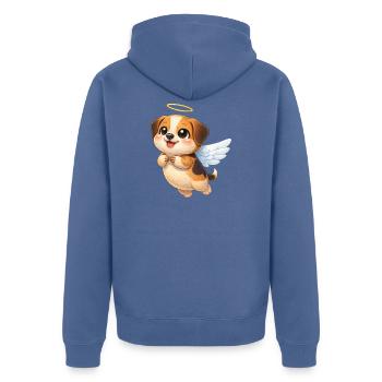 Süßer Beagle Engel mit Flügeln Cartoon Liebhaber - Unisex Premium Bio Zip Hoodie - Taubenblau - Hinten - Nico (187cm)