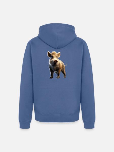 Wildschwein Schwarzwild Wildschweine Schwein Jäger - Unisex Premium Bio Zip Hoodie - Taubenblau