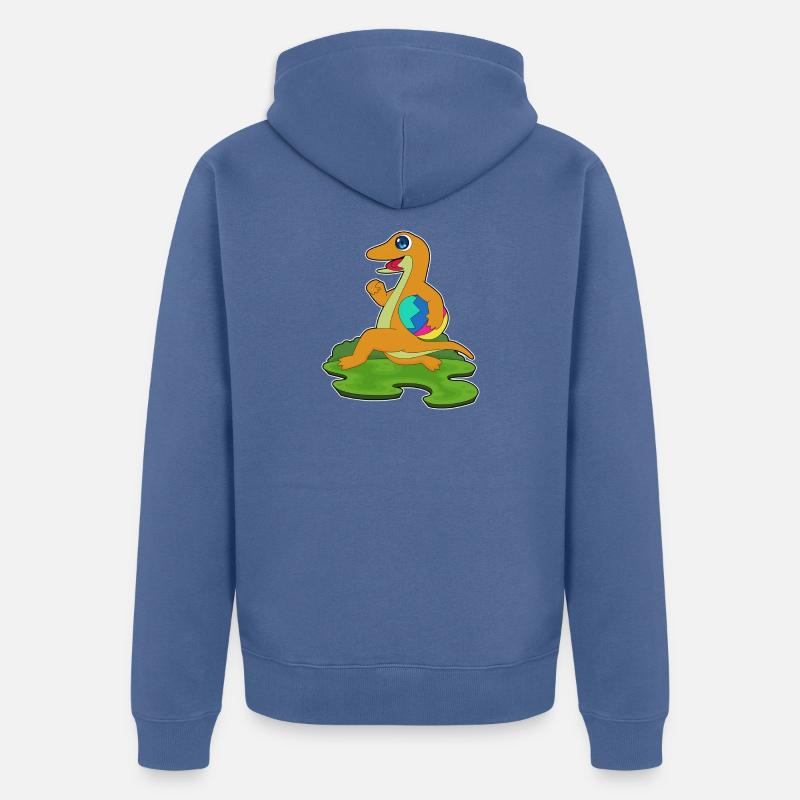 Œuf de Pâques de Lézard - Veste à capuche bio Premium Unisexe - bleu pigeon