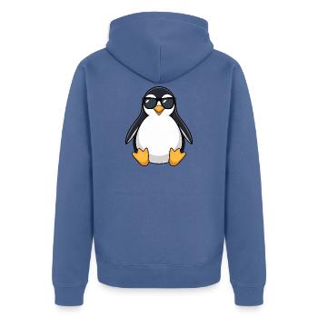Süßer Pinguin Cartoon Chubby Sonnenbrille Sommer - Unisex Premium Bio Zip Hoodie - Taubenblau - Hinten - Nico (187cm)