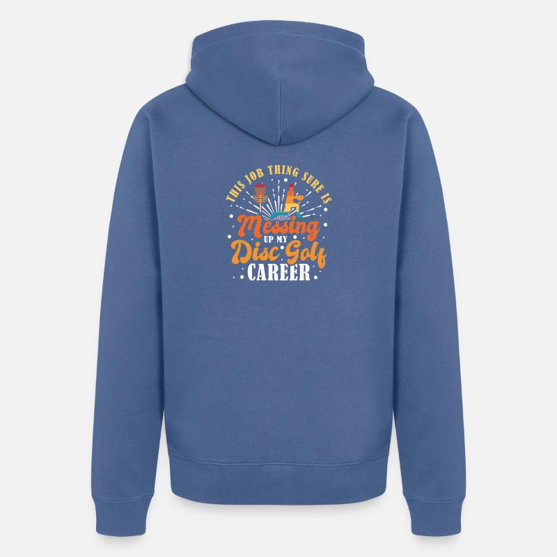 Disc Golf Geschenke Discgolf - Unisex Premium Bio Zip Hoodie - Taubenblau