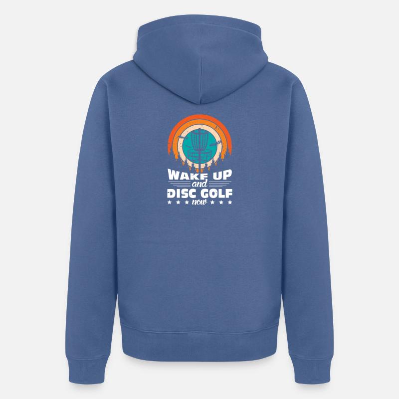Disc Golf Geschenke Discgolf - Unisex Premium Bio Zip Hoodie - Taubenblau