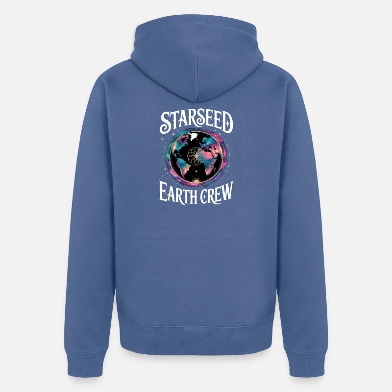Équipage de la Terre Starseed - Veste à capuche bio Premium Unisexe - bleu pigeon
