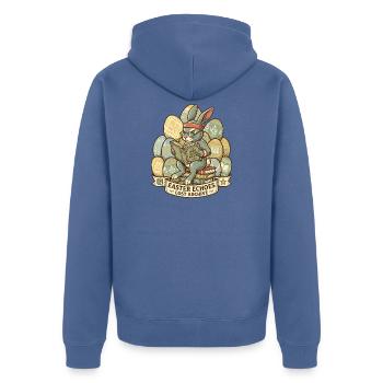 Archiviste du lapin de Pâques - Veste à capuche bio Premium Unisexe - bleu pigeon - Dos - Nico (187cm)
