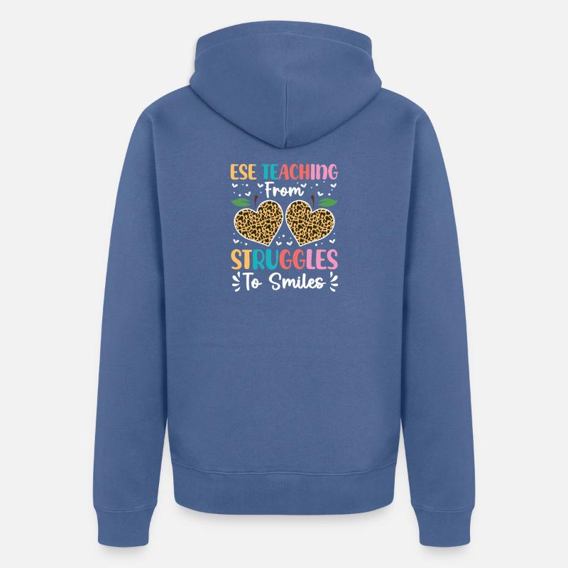Cadeaux pour les enseignants ESE - Veste à capuche bio Premium Unisexe - bleu pigeon