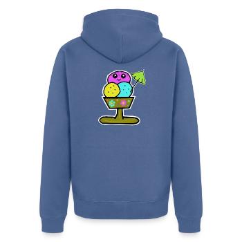 Glace colorée Sundae Glace Glace Glace - Veste à capuche bio Premium Unisexe - bleu pigeon - Dos - Nico (187cm)