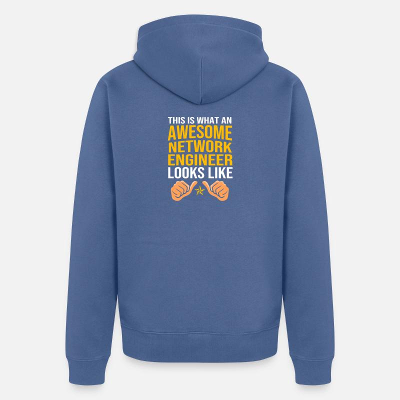 Network Engineer Programmer Computer Scientist - Unisex Premium Organic Zip Hoodie - stone blue