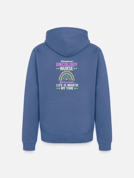 Kinderkrebs Krebs-Überlebender Krebs stinkt - Unisex Premium Bio Zip Hoodie - Taubenblau
