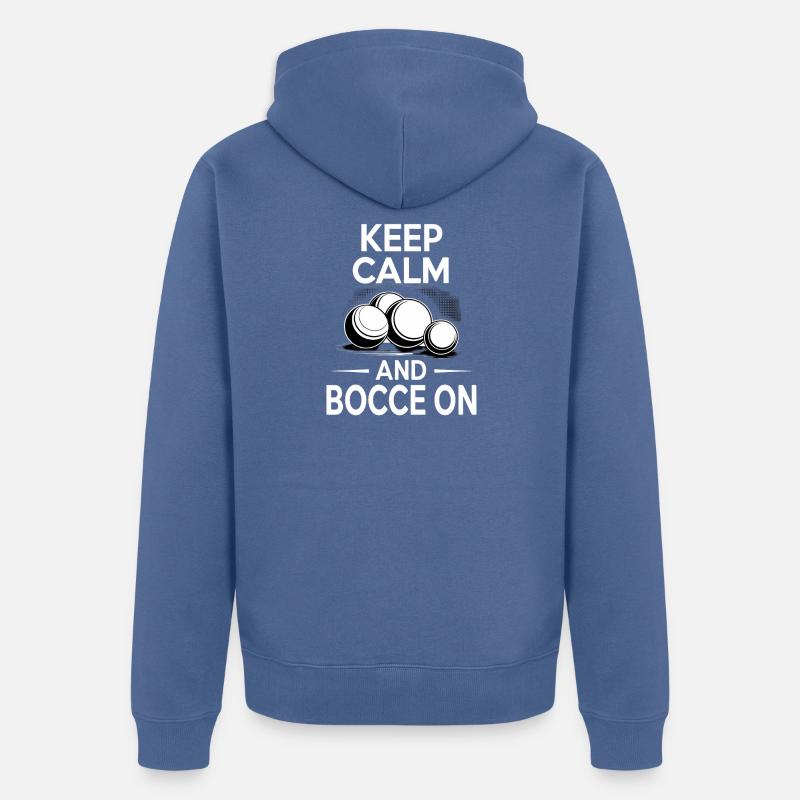 Boccia King Passion de Précision - Veste à capuche bio Premium Unisexe - bleu pigeon