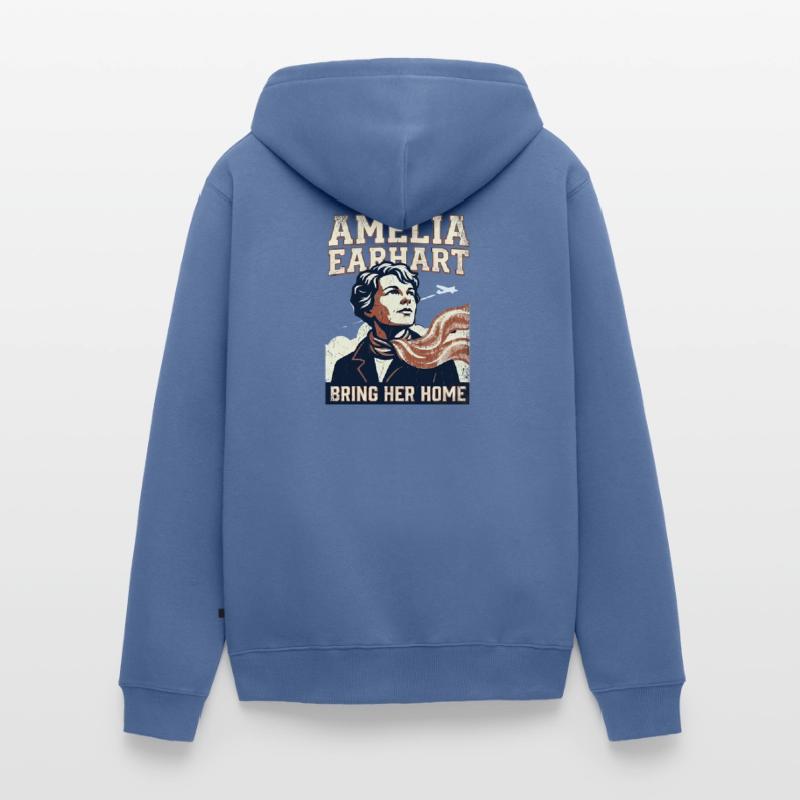 Amelia Earhart – Bring Her Home Unisex Premium Organic Zip Hoodie