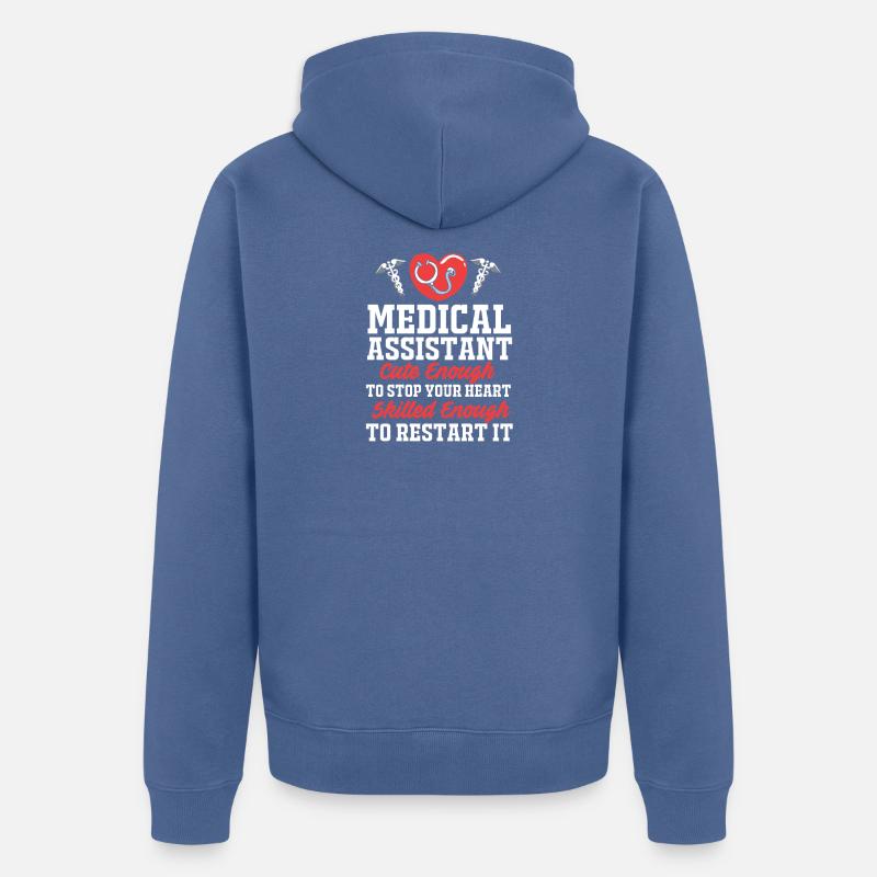 MFA en médecine médicale - Veste à capuche bio Premium Unisexe - bleu pigeon