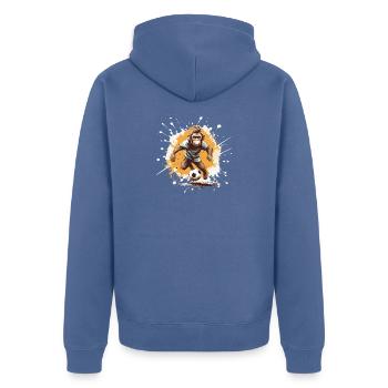 Équipe de football des singes - Veste à capuche bio Premium Unisexe - bleu pigeon - Dos - Nico (187cm)