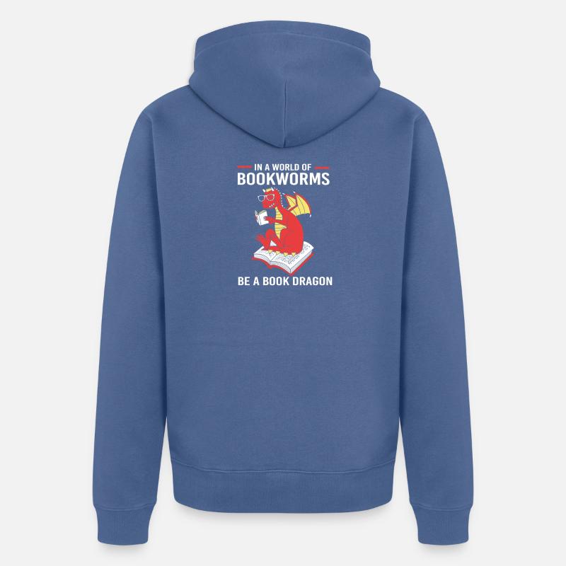 Rat de bibliothèque de bibliothèque - Veste à capuche bio Premium Unisexe - bleu pigeon