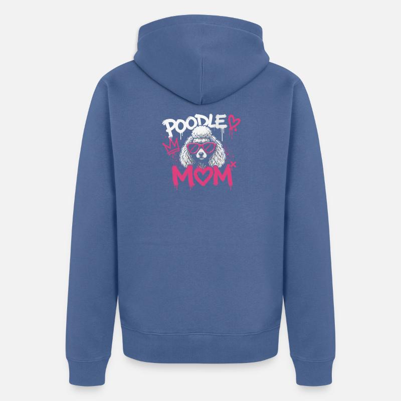 Maman Caniche Graffiti Rose - Veste à capuche bio Premium Unisexe - bleu pigeon