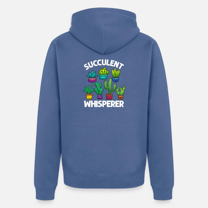 Chuchoteur de succulentes - Veste à capuche bio Premium Unisexe - bleu pigeon