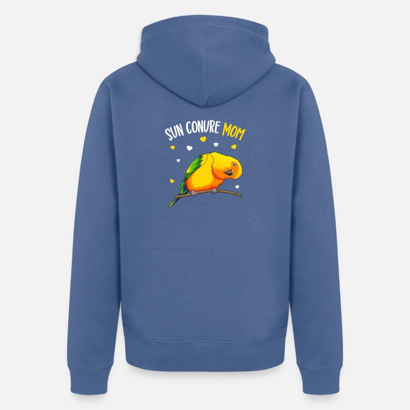 Maman Sun Conure - Veste à capuche bio Premium Unisexe - bleu pigeon