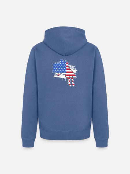 Pferderennen USA 4. Juli - Unisex Premium Bio Zip Hoodie - Taubenblau