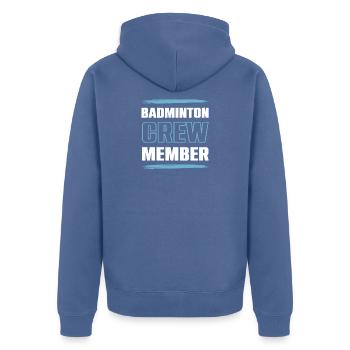 Équipe de badminton - Veste à capuche bio Premium Unisexe - bleu pigeon - Dos - Nico (187cm)