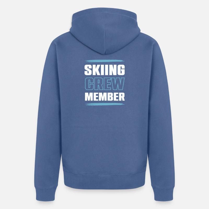 Équipe de ski - Veste à capuche bio Premium Unisexe - bleu pigeon