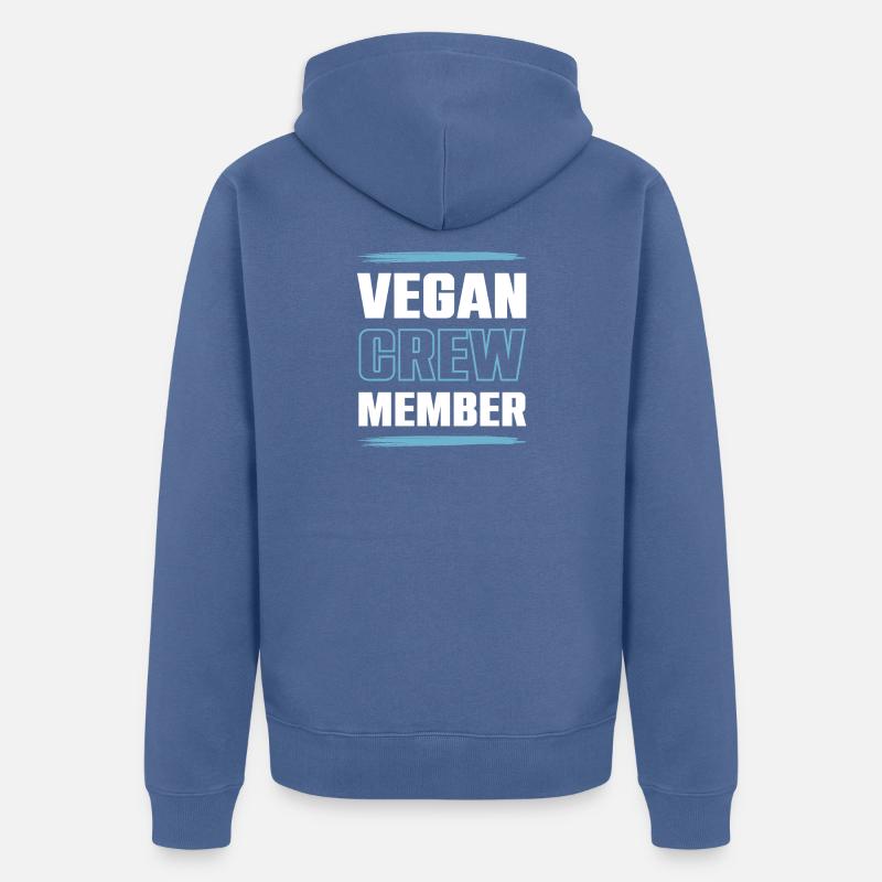 Vegan Crew - Veste à capuche bio Premium Unisexe - bleu pigeon