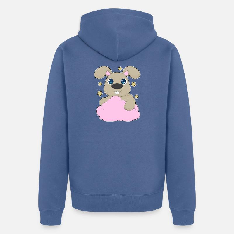 Nuages de lapin - Veste à capuche bio Premium Unisexe - bleu pigeon
