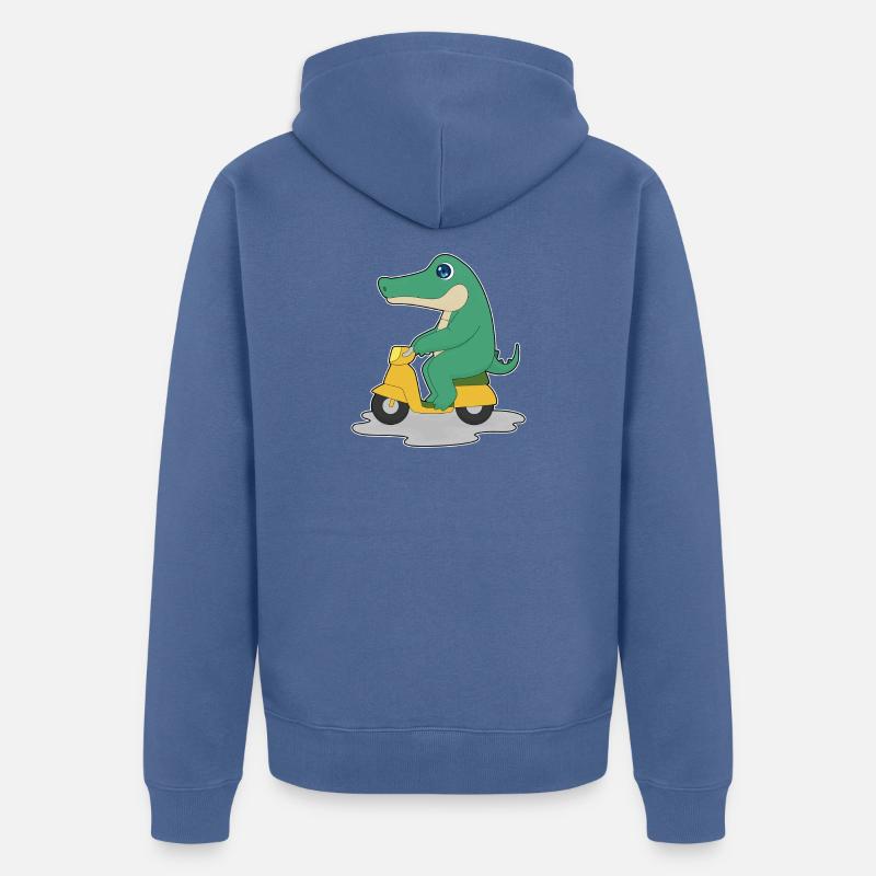 Crocodile Scooter - Veste à capuche bio Premium Unisexe - bleu pigeon