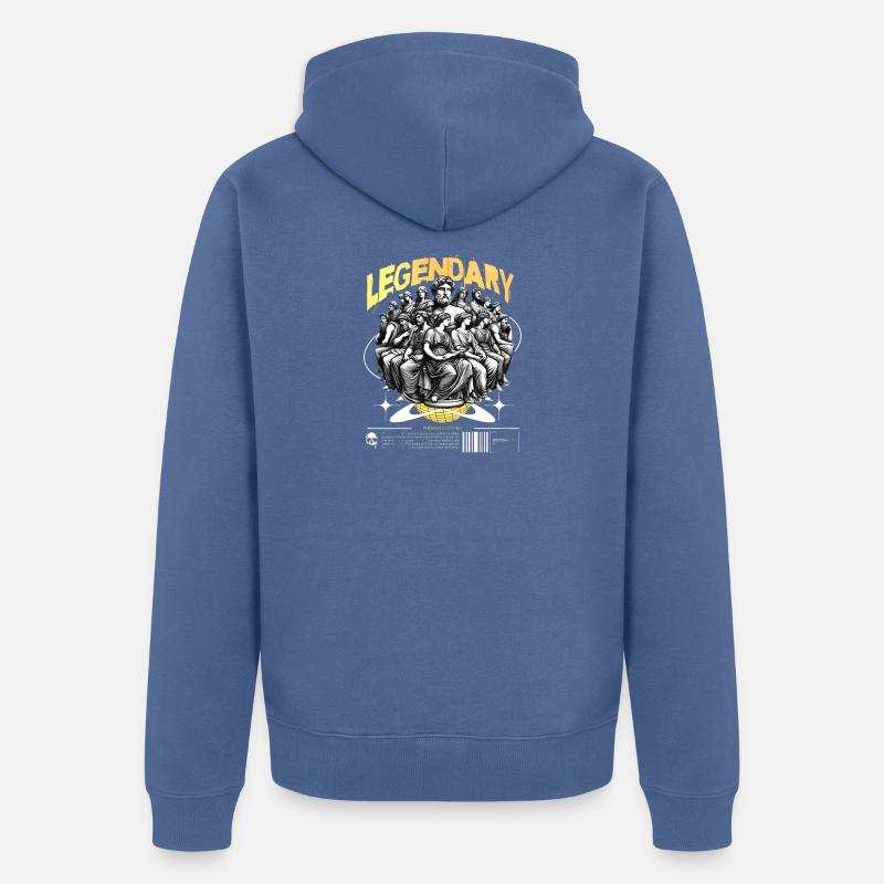 Assemblée légendaire du Penseur - Veste à capuche bio Premium Unisexe - bleu pigeon