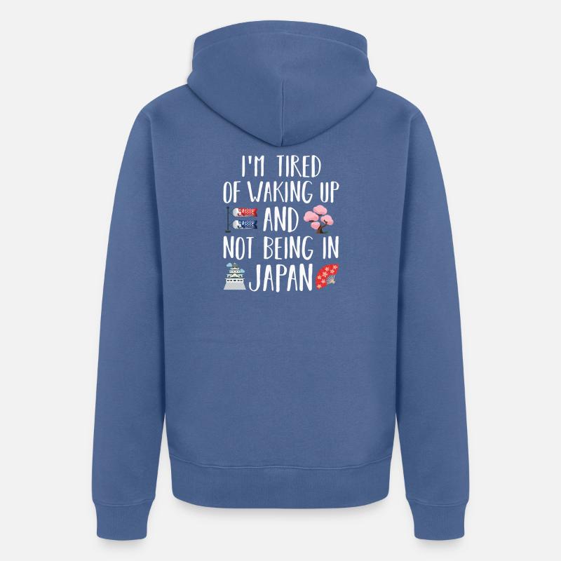 Japon - Veste à capuche bio Premium Unisexe - bleu pigeon
