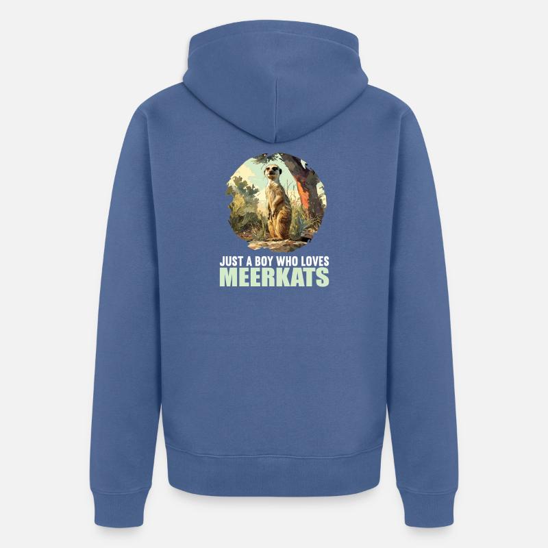 Suricate Erdmännchen - Veste à capuche bio Premium Unisexe - bleu pigeon