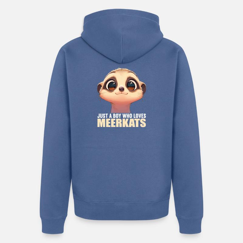 Suricate Erdmännchen - Veste à capuche bio Premium Unisexe - bleu pigeon