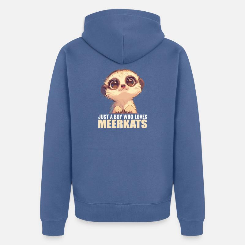 Suricate Erdmännchen - Veste à capuche bio Premium Unisexe - bleu pigeon