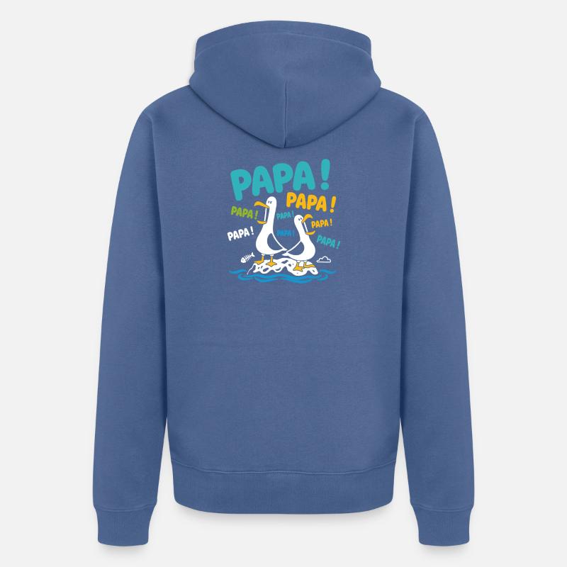 Papas oiseaux  - Veste à capuche bio Premium Unisexe - bleu pigeon