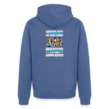 Groupe de sociologie Comportement sociologie Nous créons - Veste à capuche bio Premium Unisexe - bleu pigeon - Dos - Nico (187cm)