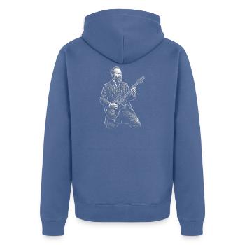 James A Guitar - Veste à capuche bio Premium Unisexe - bleu pigeon - Dos - Nico (187cm)