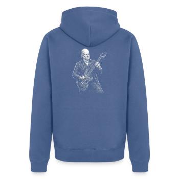 Guitare John Quincy Adams - Veste à capuche bio Premium Unisexe - bleu pigeon - Dos - Nico (187cm)