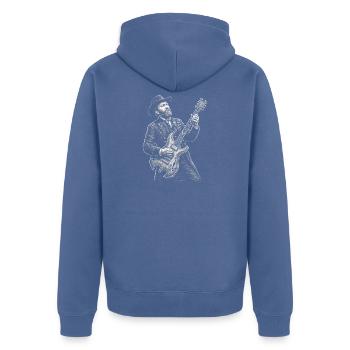 Guitare Ulysses S Grant - Veste à capuche bio Premium Unisexe - bleu pigeon - Dos - Nico (187cm)