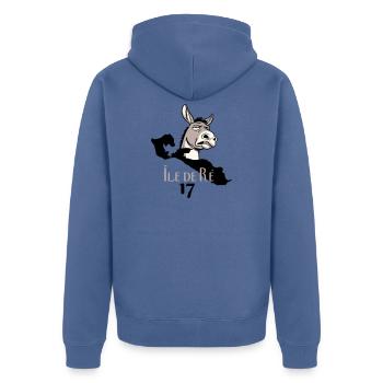 Ane Île de Ré Vintage - Veste à capuche bio Premium Unisexe - bleu pigeon - Dos - Nico (187cm)